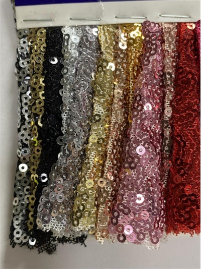 GZ-XP 珠片彈性網亂花閃光布   幅寬：125-130cm   成分：100% / 珠片PET 細節-3